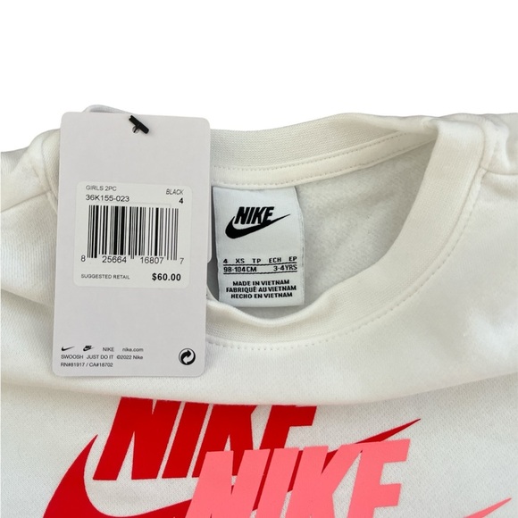 Nike Kids White and Black Outfit with Red Logo - Picture 12 of 12
